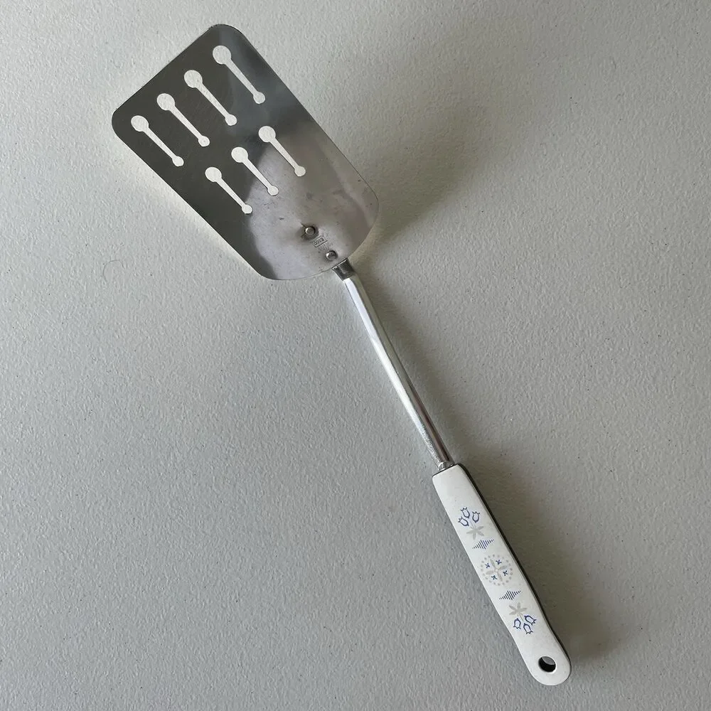 Ekco USA Vintage Chromium Plated Spatula Tuner Flipper Floral Cooking Utensil